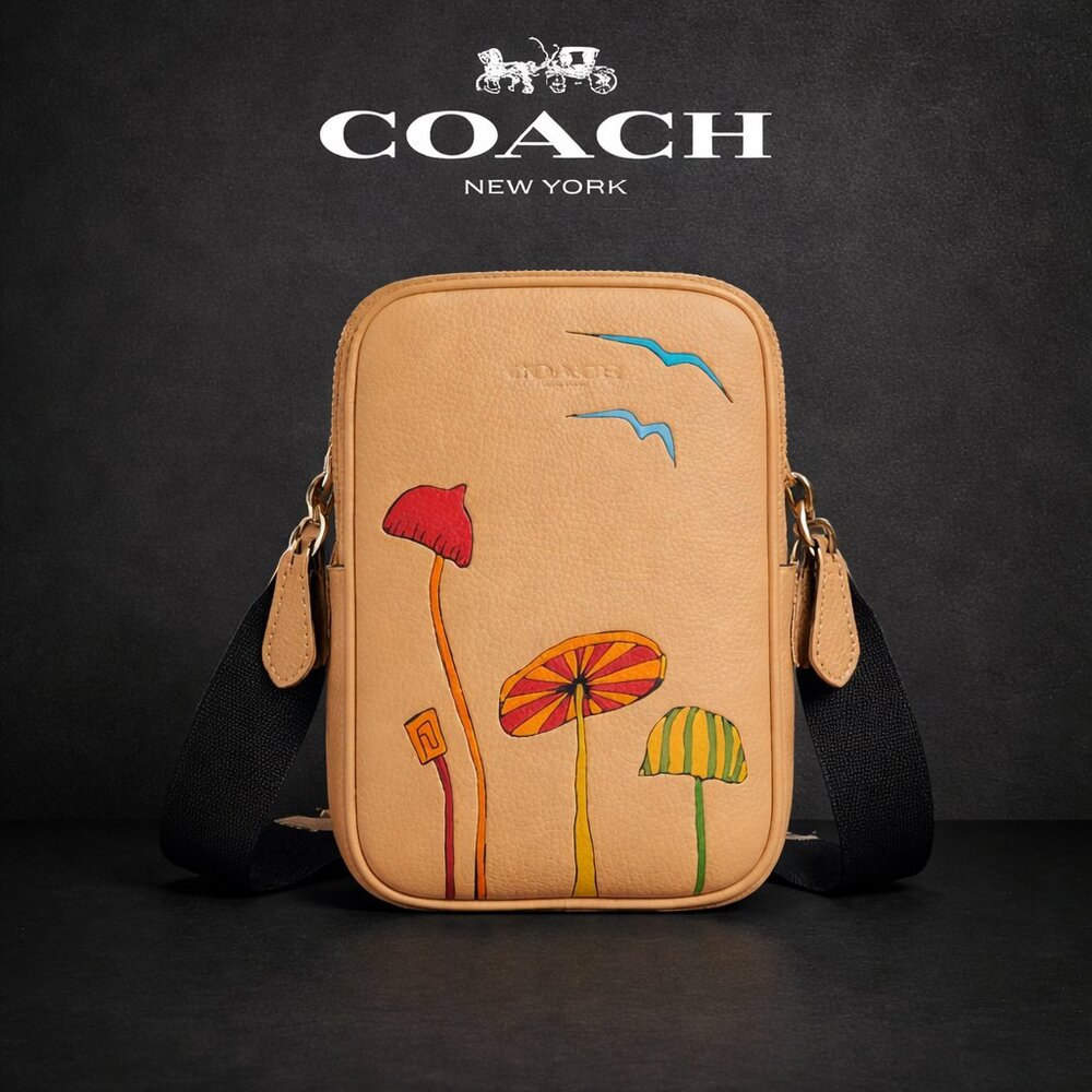 NWT Coach X Observed By Us Aden Crossbody Bag Mushroom Purse Leather Art - Picture 1 of 5